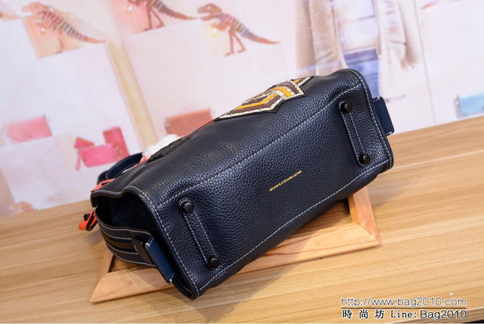 COACH蔻馳 20315ROGUE1941系列 唐嫣同款 自然粒面皮革 小熊徽章拼圖 手提包  Chz1534